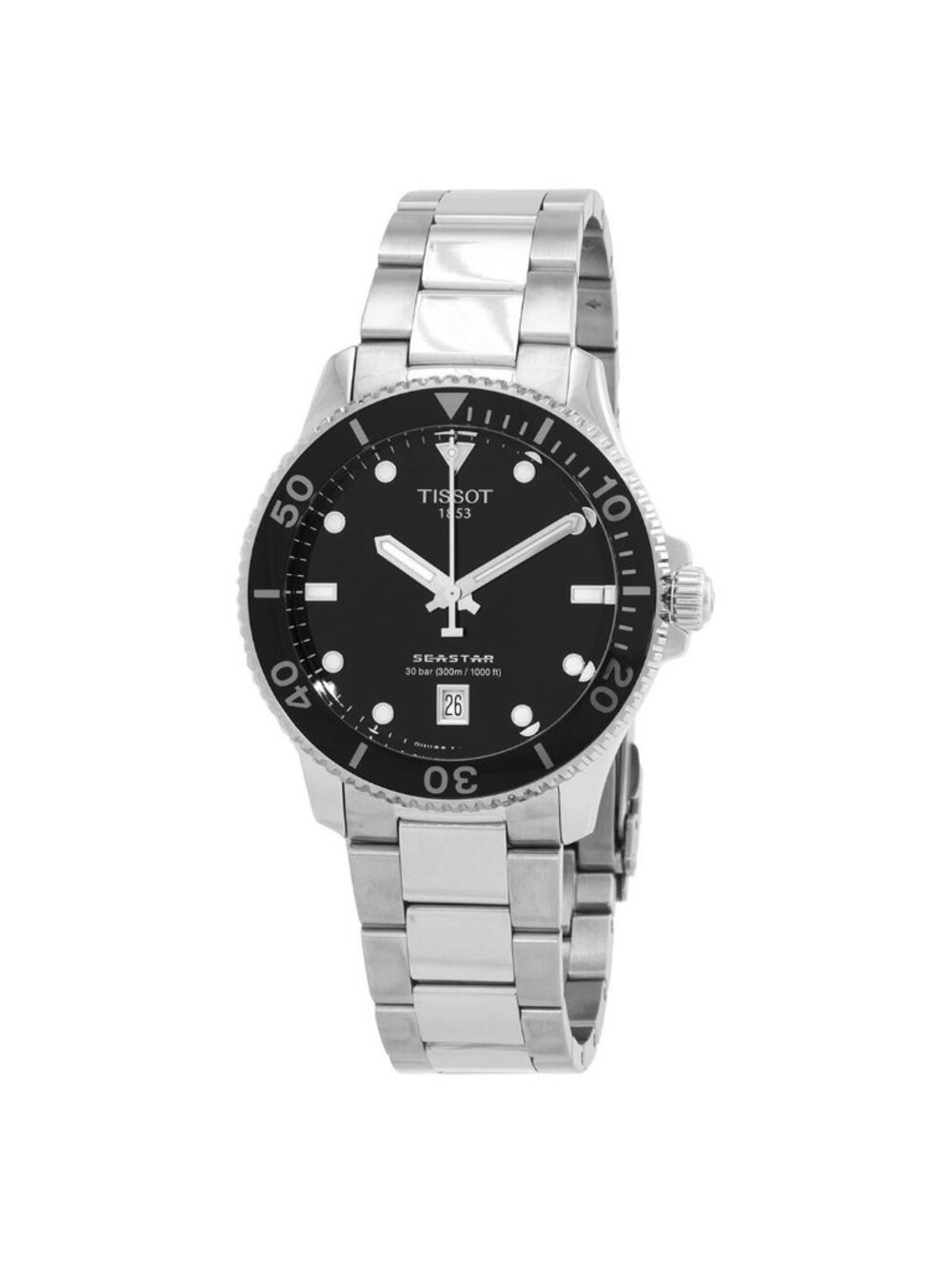 NWT Tissot Seastar Quartz Black Dial Men's Watch